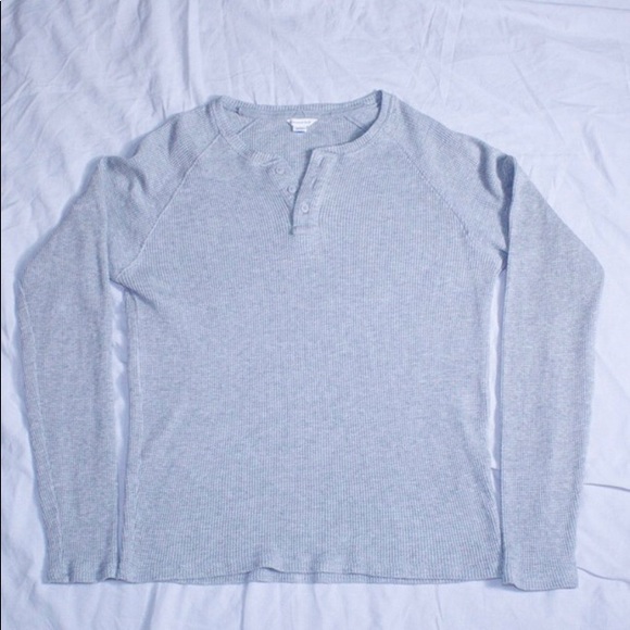 Thermal Gray Henley Long Sleeve - Picture 1 of 2